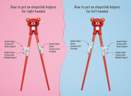 Kids Training Chopsticks for Toddlers, Kids and Adults with 4 Pairs of Removable Finger Helpers, Animal Design, BPA-Free, Dishwasher-Safe (Animals 4-Pack)