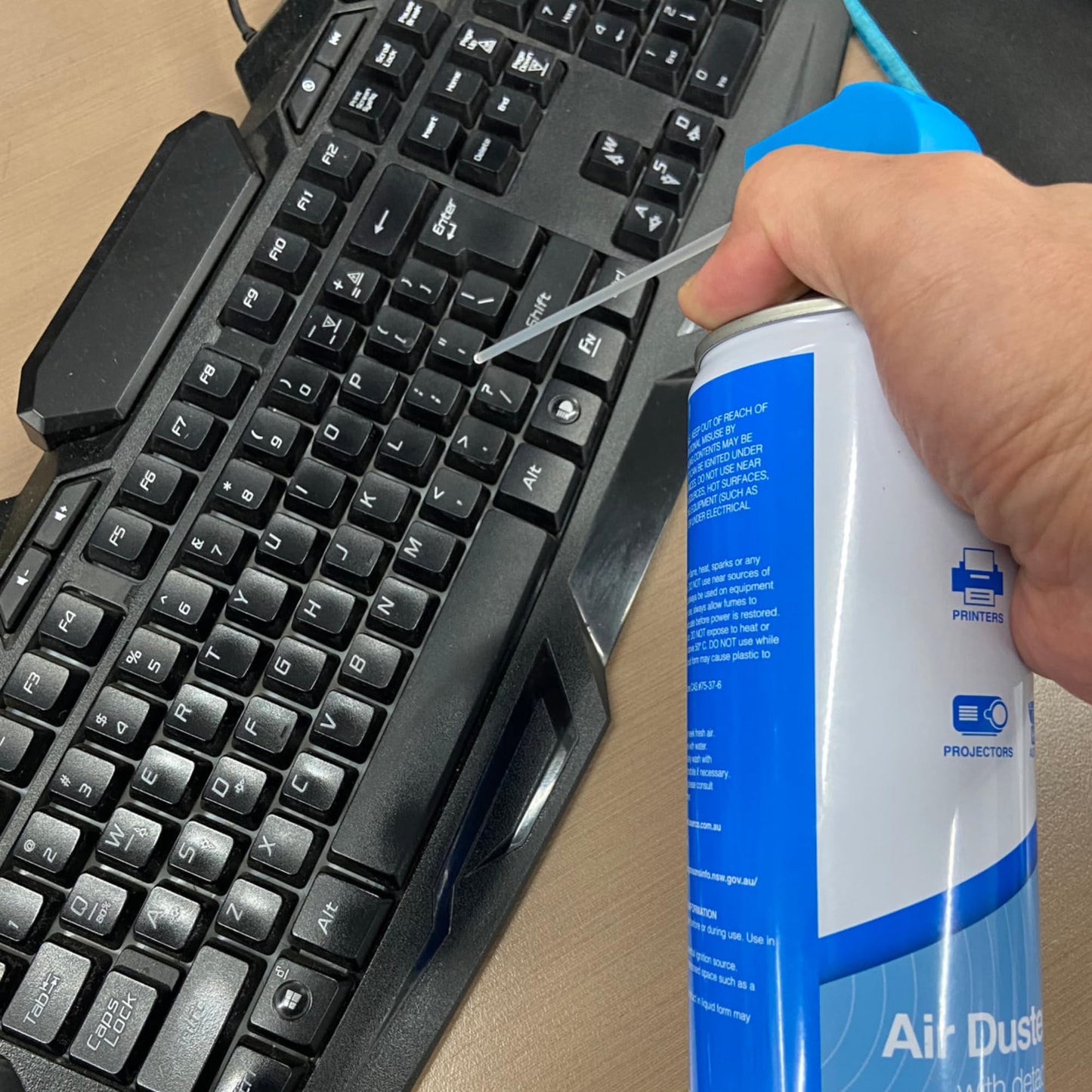 Laser Compressed Air Duster Spray 400ml with Air Blower Extension Tube - Cleaning Kit for Keyboard, Computer Monitor Vents, TV Edges, Printer, Laptop, Desktop PC, Digital Camera