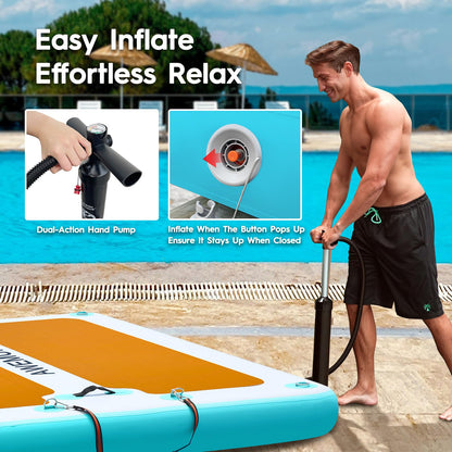 AWEMUFA 8ft x 6ft Inflatable Floating Dock, Inflatable Dock Floating Platform Non-Slip PVC Surface, Water Mat Floating Island Raft for Lake, Floating Dock Mat for Pool Beach Ocean