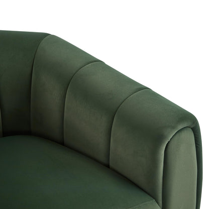 Christopher Knight Home Monroe Velvet Swivel Club Chair,Armchair with 360-Degree Rotation,Upholstered Barrel Swivel Sofa Chair for Living Room/Bedroom,Tufted Back,Thick Cushion, Iron Base, Olive Green