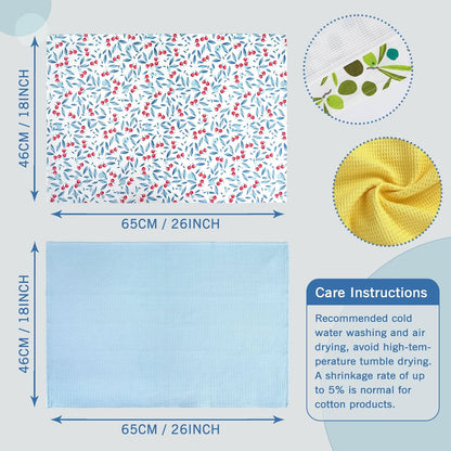Kitchen Towel Set: 4 Pcs 18x26 Soft Absorbent 100% Cotton Dishcloths for Kitchen Drying, Quick Dry Bar Towel (Olive)