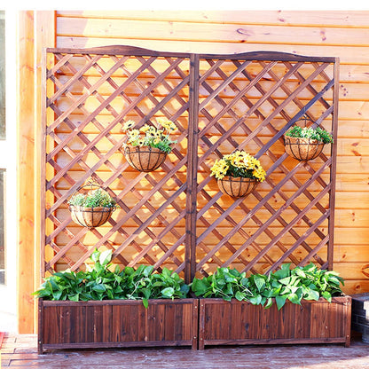 Bubinblau Outdoor Raised Bed with Trellis, Large Wooden Planter Box, Garden Vertical Planter Raised Bed for Plant Flower Climbing Pot Hanging,90x180cm