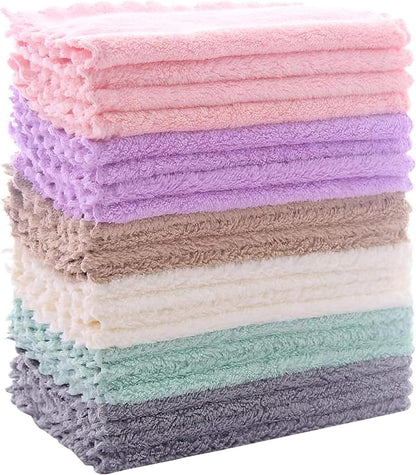 24 Pack 7 9 Inch Kitchen Dishcloths - Does Not Shed Fluff - Reusable Dish Towels, Dish cloths, Super Absorbent Coral