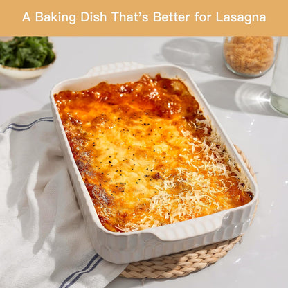 Regine Switzerland 4.7QT Casserole Dish - Large 9x13” Ceramic Lasagna Pan with Handles | Perfect for Baking and Gifts