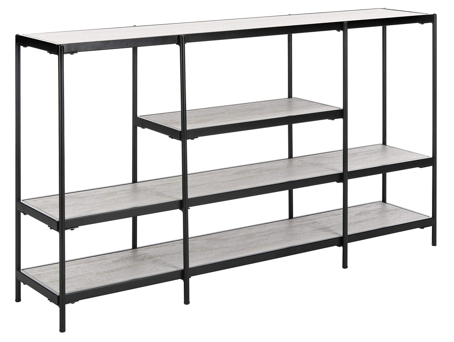 Safavieh Home Petra Beige and Matte Black 3-tier Console Table