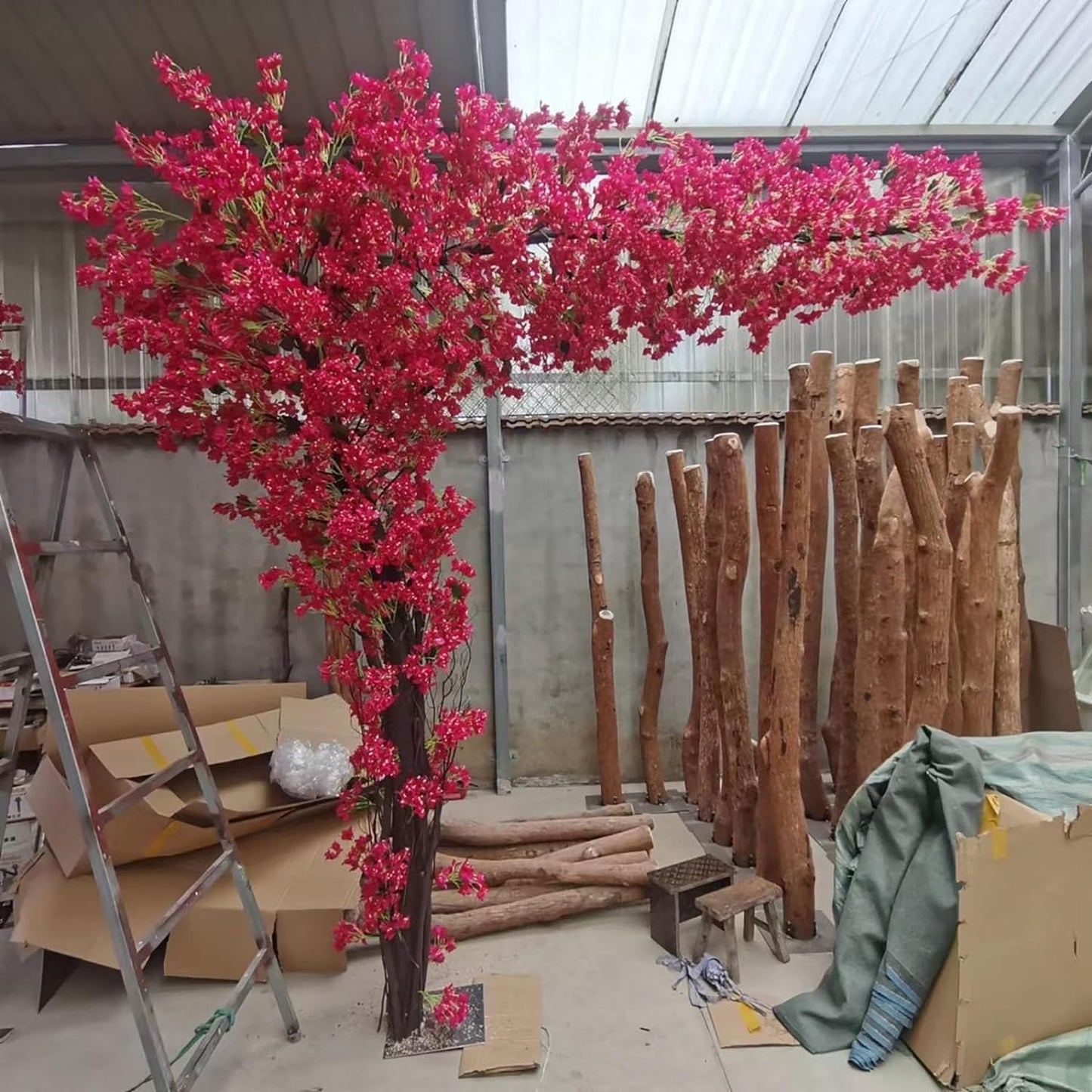 Large Pink Artificial Bougainvillea Tree Artificial Tree for Landscape and Venue Decoration - Indoor Outdoor Use (1.5x1.2m)