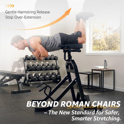 Heavy-Duty Inversion Equipment Roman Chair for Back Hyperextension and Core Strength Training, 350 lbs Capacity Decompression Bench for Home Gym