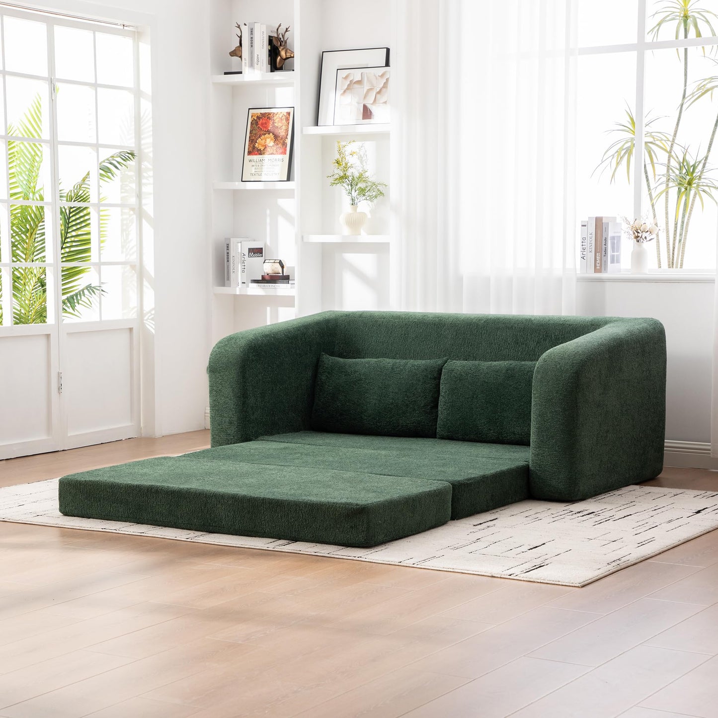 KEIKI 71" Pull-Out Sofa Bed with Armrest & Backrest, High-Density Foam Cloud Lounger for Movie Nights, Relaxed Reading Spaces, Dorm Living & Multi-Functional Rooms