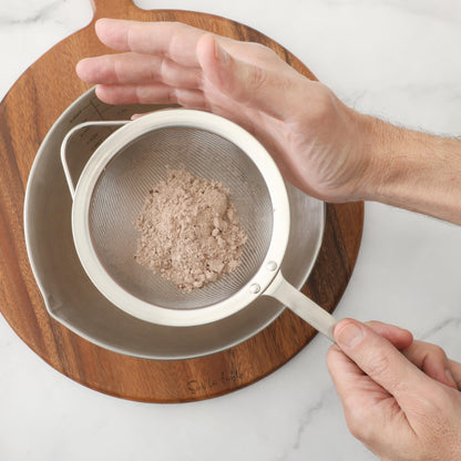 Sur La Table Kitchen Essential Walnut & Co. Stainless Steel W/Walnut Handle 5.5 Inch Mesh Strainer and Sifter