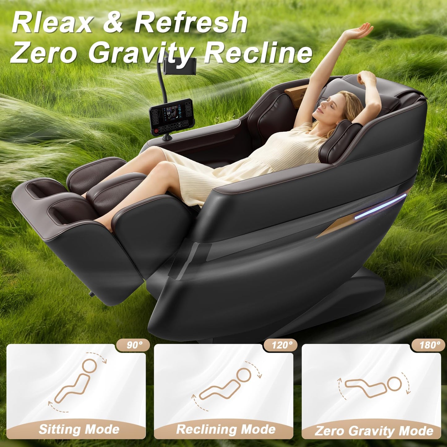 FURNIMAT 2026 Massage Chair Full Body, 3D SL-Track Zero Gravity Shiatsu Massage Chair Recliner with AI Control, Body Scan, Airbags, Heating, Foot Roller, Auto Modes, Bluetooth Speaker