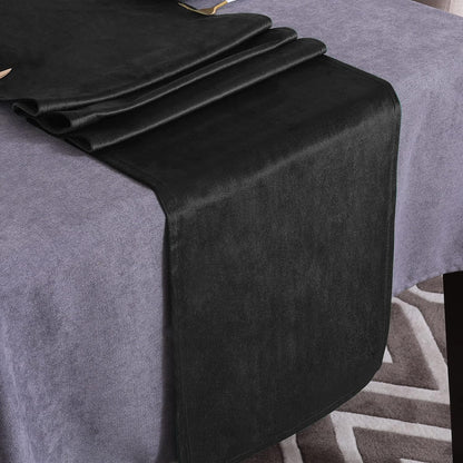 14x51 Inch Velvet Black Table Runner Dresser Scarf Luxury Rustic Farmhouse New Year Christmas Table Runners for Home