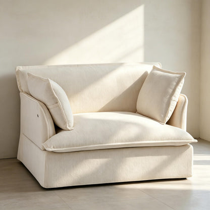 ERYE 47" Chenille Upholstered Accent Chair Wide Seat Armchair for Living Room Bedroom, Modern Upholstered Armchair W/ 2 Pillows and USB-C Ports for Home Apartment Office