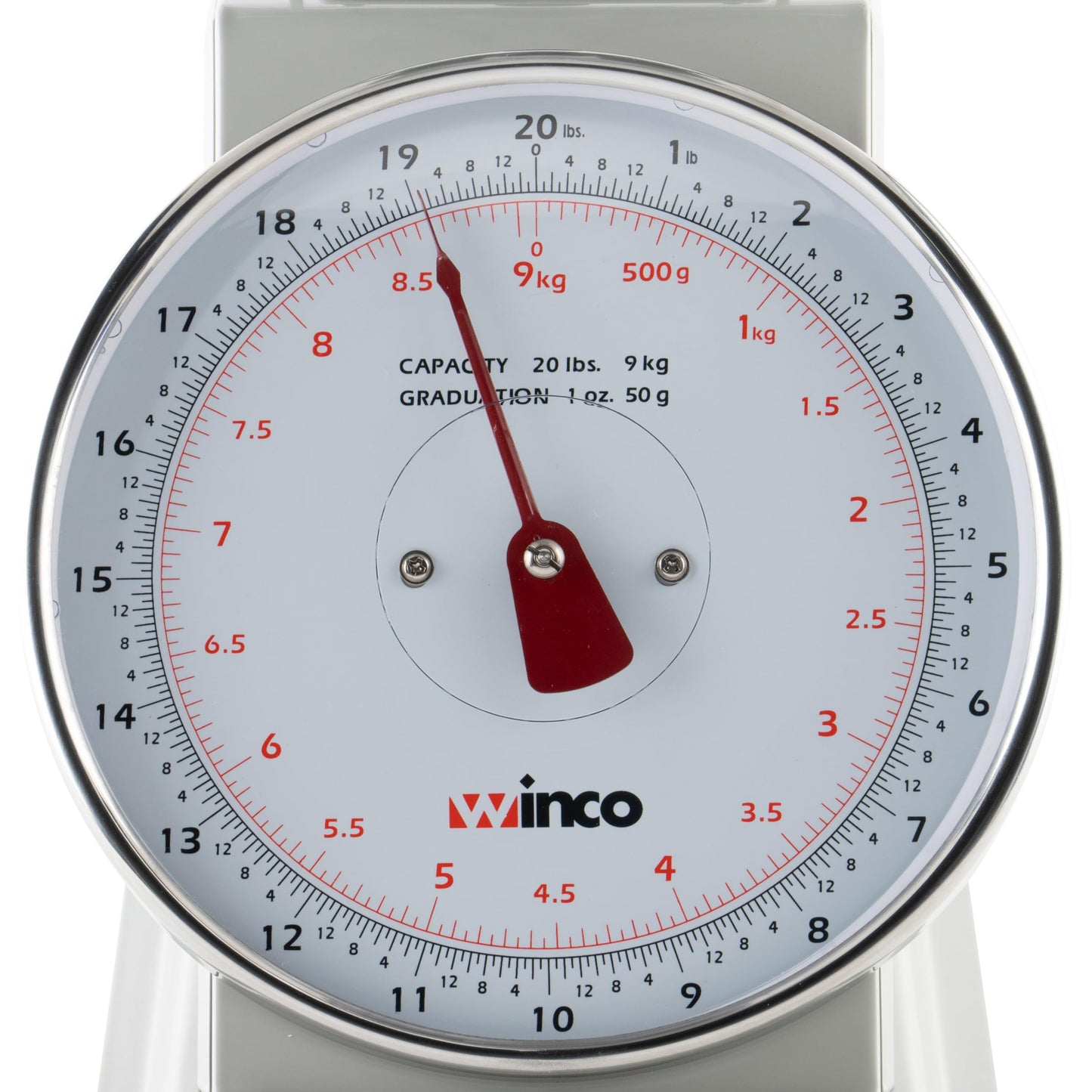 Winco Analog Receiving Scale with Dial, 8"