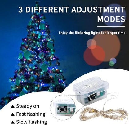 Fairy Lights 7Ft Twinkle String Lights - 20 LED Waterproof Battery Operated | Rainbow-Pastel for Parties & Weddings