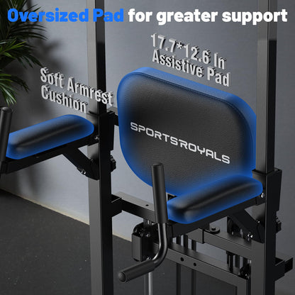 SPORTSROYALS Power Tower Pull Up Bar Station, 450LBS Stable Pull Up Dip Station for Home Gym Strength Training Equipment | FED Fitness