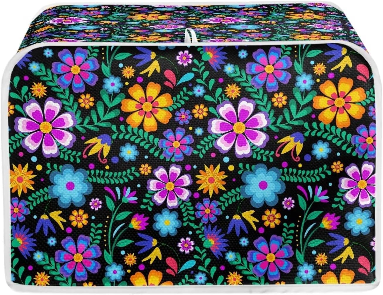 Floral 2 Slice Toaster Covers, Anti-Sputtering Dust Cover, Small Washable Kitchen Appliance Protector
