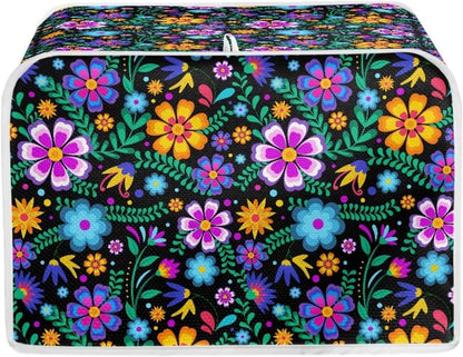 Floral 2 Slice Toaster Covers, Anti-Sputtering Dust Cover, Small Washable Kitchen Appliance Protector