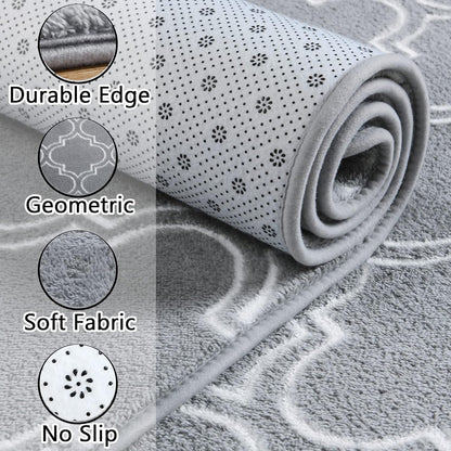 4x6 Chicrug Shag Geometric Modern Area Rug for Bedroom, Feet Memory Foam Indoor Carpet, Fluffy Rug for Living Room