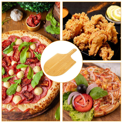 MUXHEL 4 Pcs Bamboo Pizza Peel 12 Inch, Wood Pizza Paddle 12 Inch, Pizza Cutting Board with Handle for Making Pizza