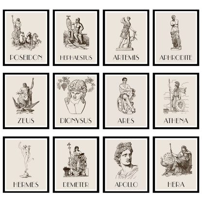 97 Decor Greek Mythology Decor - Ancient Greek Decoration, Apollo God Posters, Mythology Gifts, Greece Wall Art Prints, Aphrodite Poseidon Athena Goddess Party Decorations (8x10 Unframed)