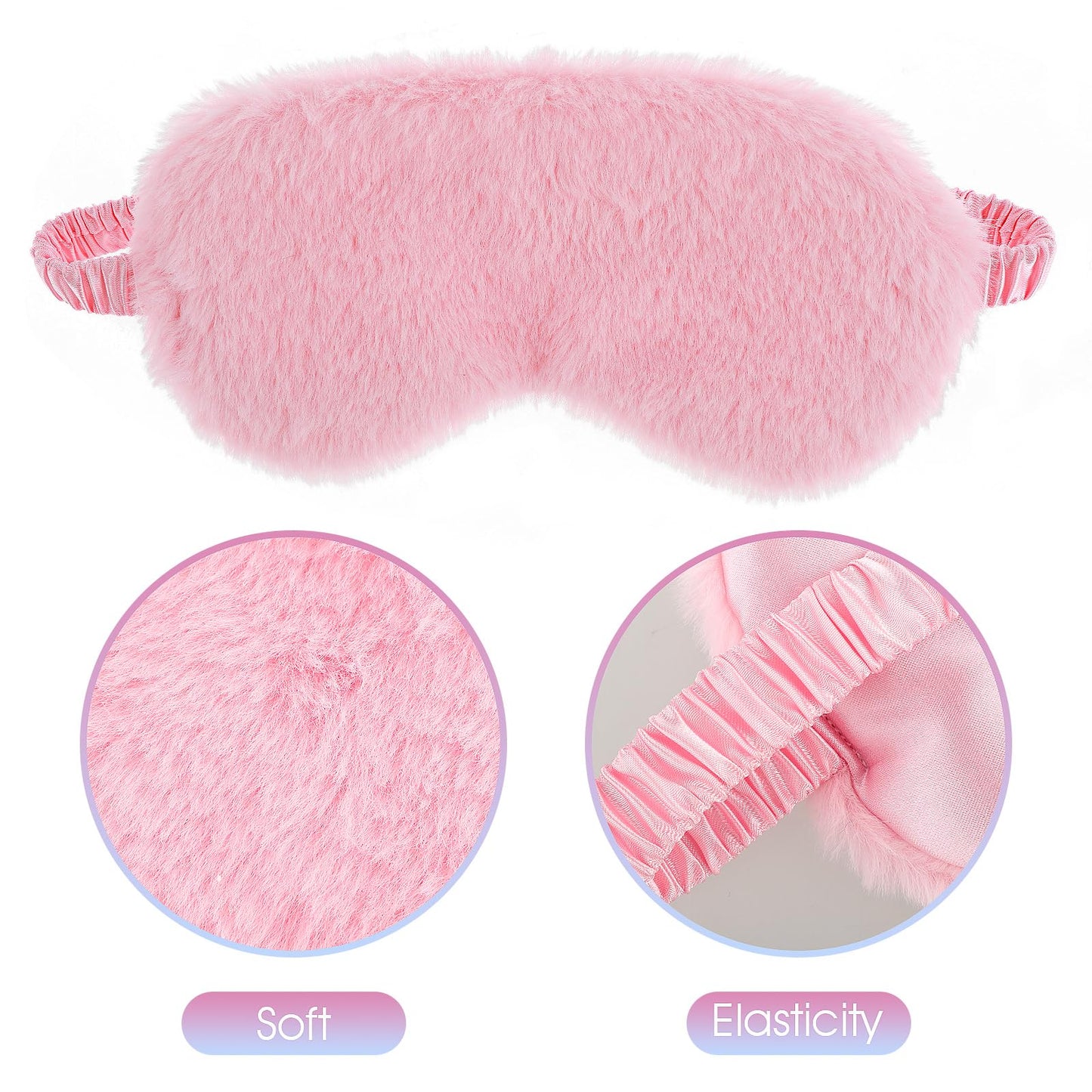 2 Pack Plush Sleeping Eye Mask Soft Plush Eye Mask Fuffy Eye Cover Comfortable Sleep Mask Blindfold Rainbow Faux Fur Eye Shade for Women, Men and Kids Travel Nap Sleeping 565488_2_3pL1H9vJ3