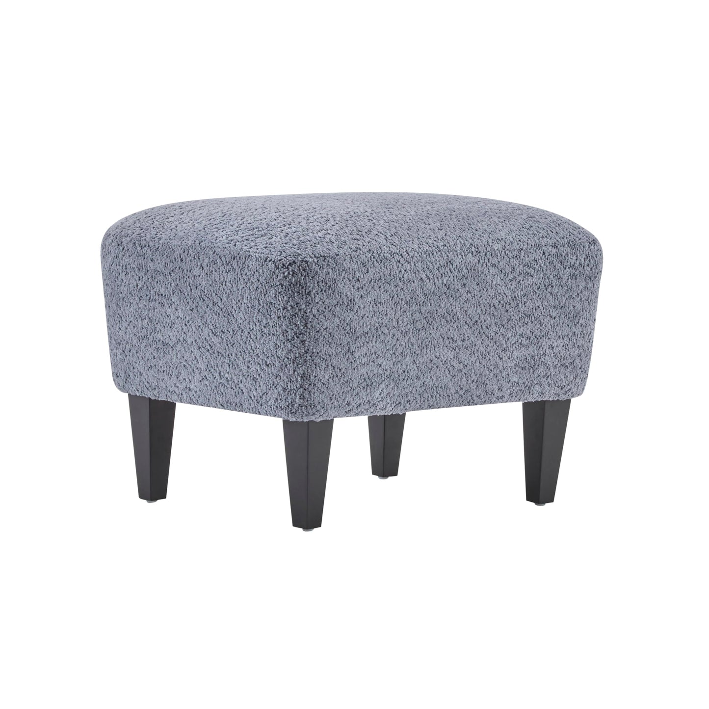 Merax Boucle Club Chair and Ottoman Set, Upholstered Accent Armchair with Ottoman, Modern Barrel Lounge Chair Set with Birch Wood Legs for Living Room Bedroom Office, Dusty Blue