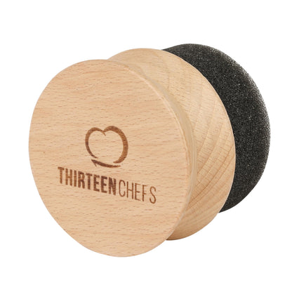 Thirteen Chefs Premium Oil and Wax Applicator for Cutting Boards with Wooden Handle - No Mess Maintenance for Mineral Oil