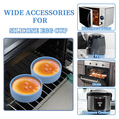 Sekonow 4 Pack Silicone Microwave Egg Cooker Poacher - Nonstick Poached Egg Maker Air Fryer Mold for Breakfast Sandwiches