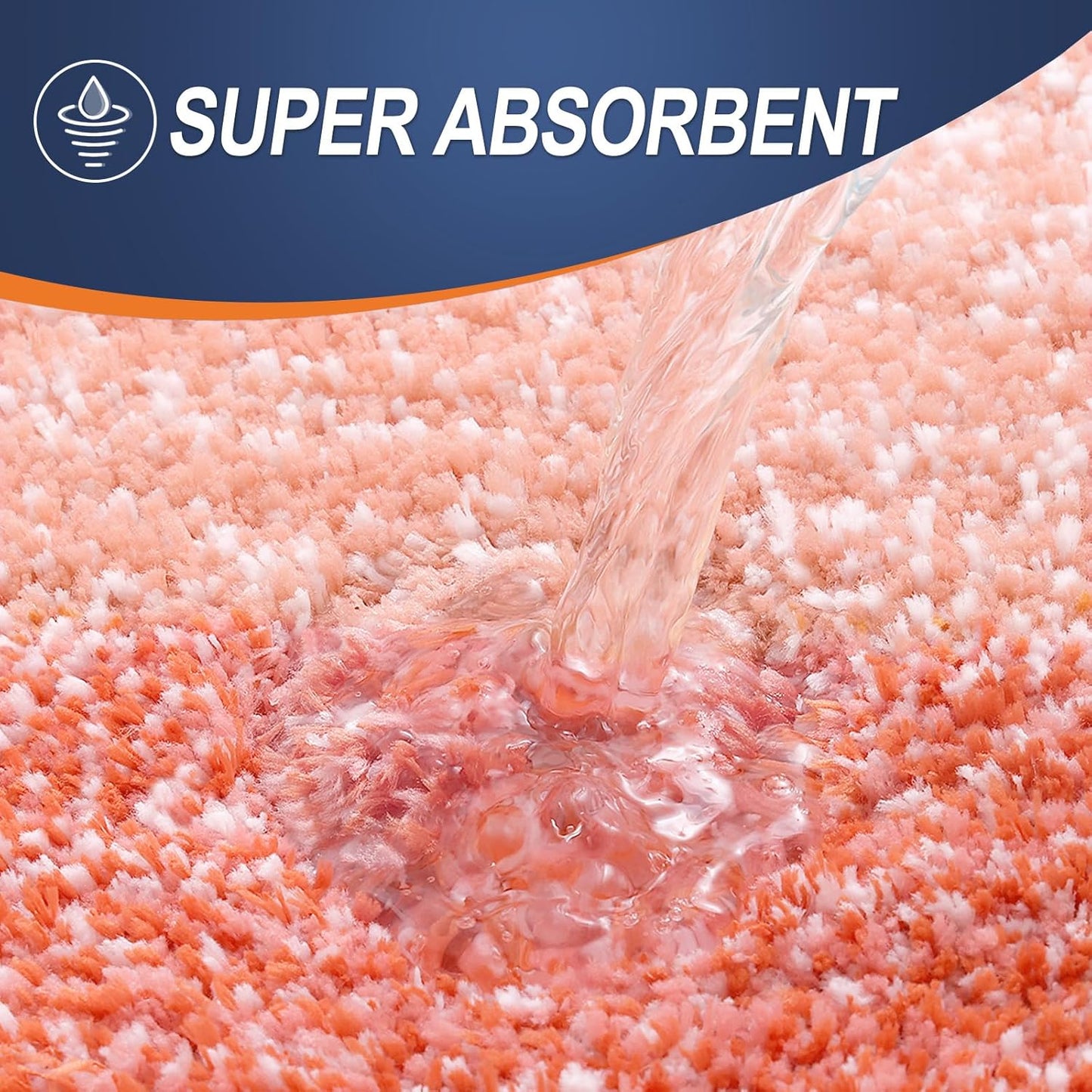 OLANLY Large Bathroom Rugs - Extra Soft Microfiber Mat 40x24 | Quick Dry, Machine Washable, Coral