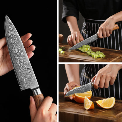 Wakoli EDIB Pro 6-Piece Damascus Knife Set – Professional Chef Knives Set with VG10 Core Blades, 67-Layer Damascus Steel and Ergonomic Pakkawood Handles – Premium Kitchen Knives in Elegant Gift Box