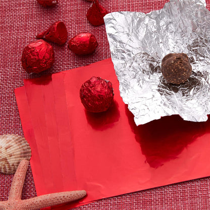 5.9 x 5.9 Inch Square Aluminium Foil Packaging Candy Wrappers, 200 Piece Sugar Wraps Paper for DIY Candies and Chocolate