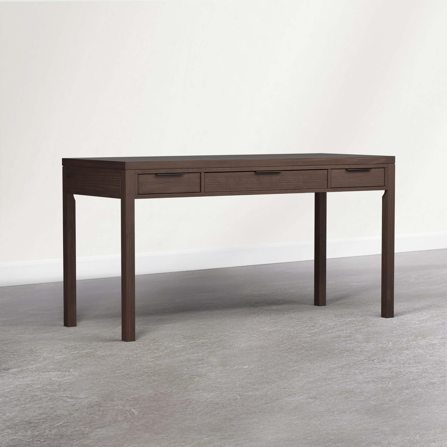 SIMPLIHOME Hollander Desk - 60 Inch Wide Solid Wood Writing Desk in Dark Brown Walnut, Contemporary Home Office Computer Table for Workspace or Study with 2 Drawers and Flip-Down Keyboard Tray
