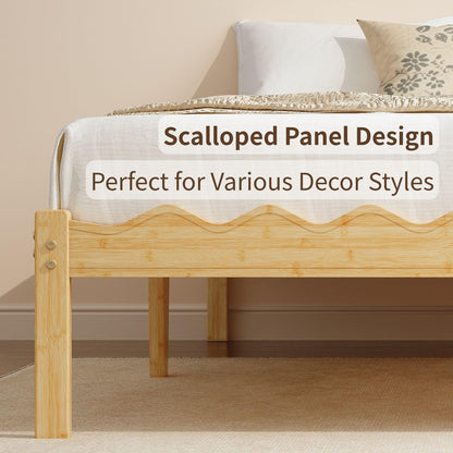 FSCHOS 14 Inch Bamboo Twin Bed Frame, Platform Wood