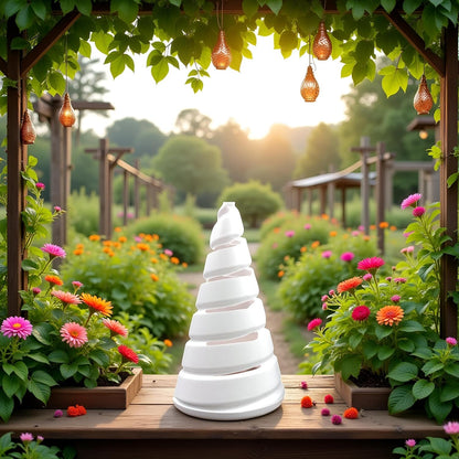 White Coil Winding Jig for Electroculture Gardening, Copper Gardening Antenna Tool for Growing Plants and Vegetables