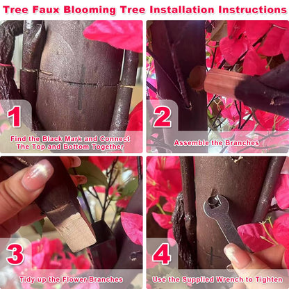 Large Pink Artificial Bougainvillea Tree Artificial Tree for Landscape and Venue Decoration - Indoor Outdoor Use (1.5x1.2m)
