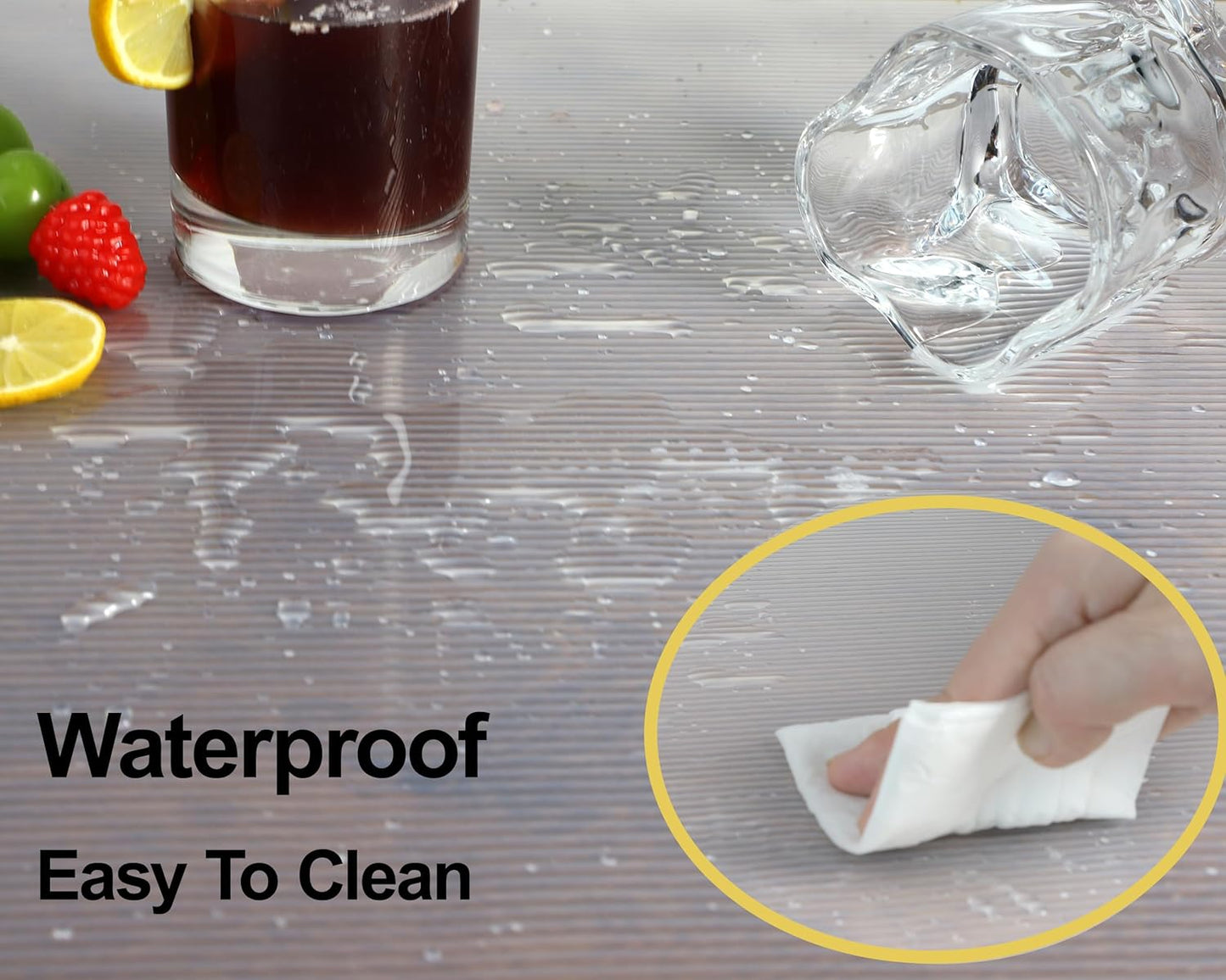 Shelf Liners for Kitchen Cabinets, 15 Inch Wide X 20 Ft Non-Slip Waterproof Clear Liner for Cupboard
