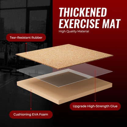 SUPERJARE 0.79'' Extra-Thick Exercise Equipment Mats, 18 Pcs 72 Sq Ft Rubber Top Floor Tiles with High Density EVA Foam, Interlocking Gym Flooring for Home Gym, Workout Mat, Wood