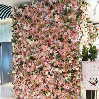 JIIPOREGJ Artificial Flowers,Artificial Wall Flowers Panel Photography Backdrop Home Decorwall Panel Artificial Flower for Party Wedding Backdrop Decoration,1x2m