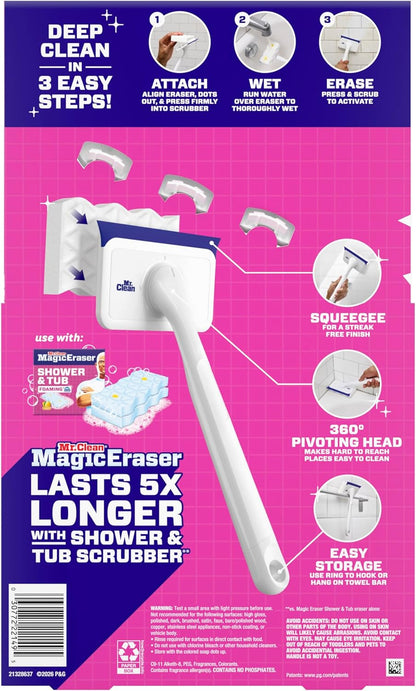 Mr. Clean Magic Eraser - All-in-One Bathroom Cleaner Kit | 1 Scrubber & 2 Foaming Erasers, Lemon Scent