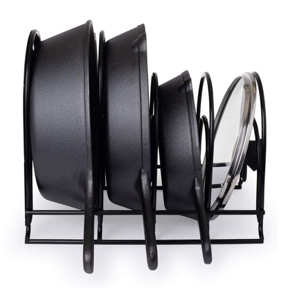 Cuisinel Heavy Duty Pots and Pans Organizer Rack - 12.2"-Inch Tall - 5 Tier Rack - Holds 50 LB - Cast Iron Skillets, Griddles, Shallow Cookware - Space Saving Kitchen Storage - No Assembly Required