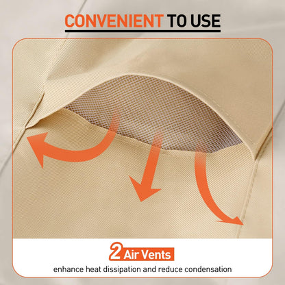 Arcedo Waterproof Patio Lounge Chair Covers - Heavy Duty 2-Pack for Winter Protection | 80" L x 32" W x 25" H, Beige & Brown