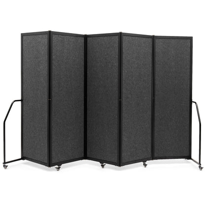 Artigwall Folding Privacy Screens Freestanding partition with Wheels and arms Portable dividers for Medical Hospital Offices 5 Panel, Dark Gray