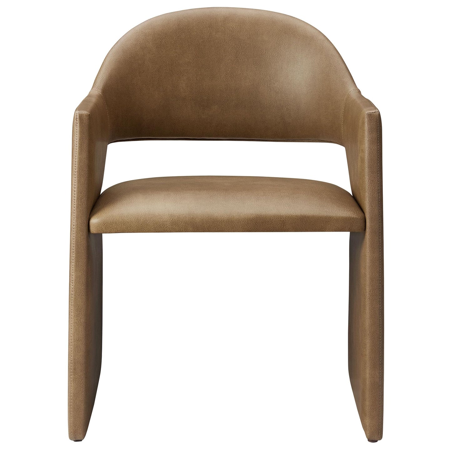 Modway Talia Vegan Leather Dining Armchair in Toast