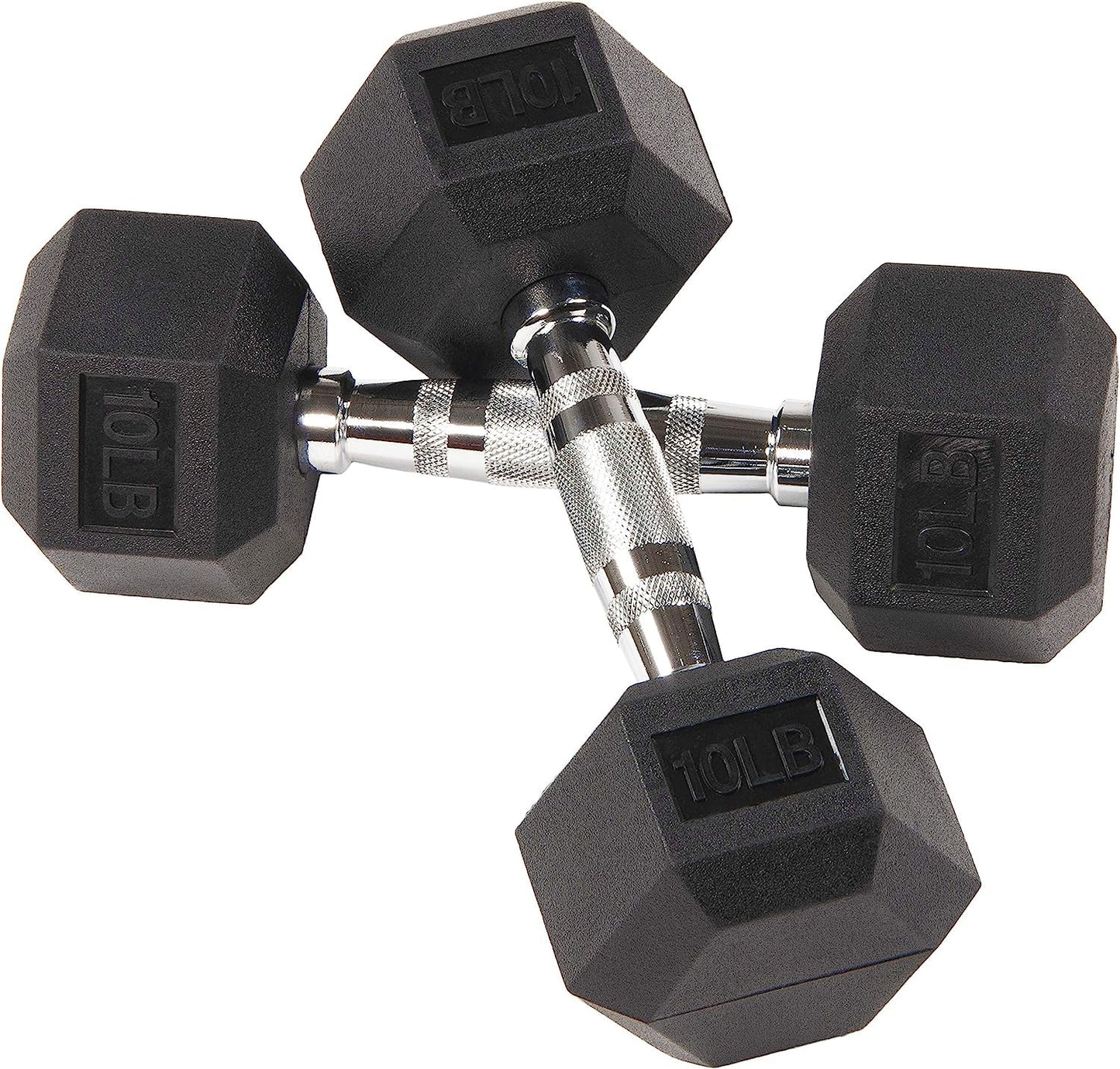 Fitvids Premium Rubber Coated Hex Dumbbell Weight Set, Multiple Packages