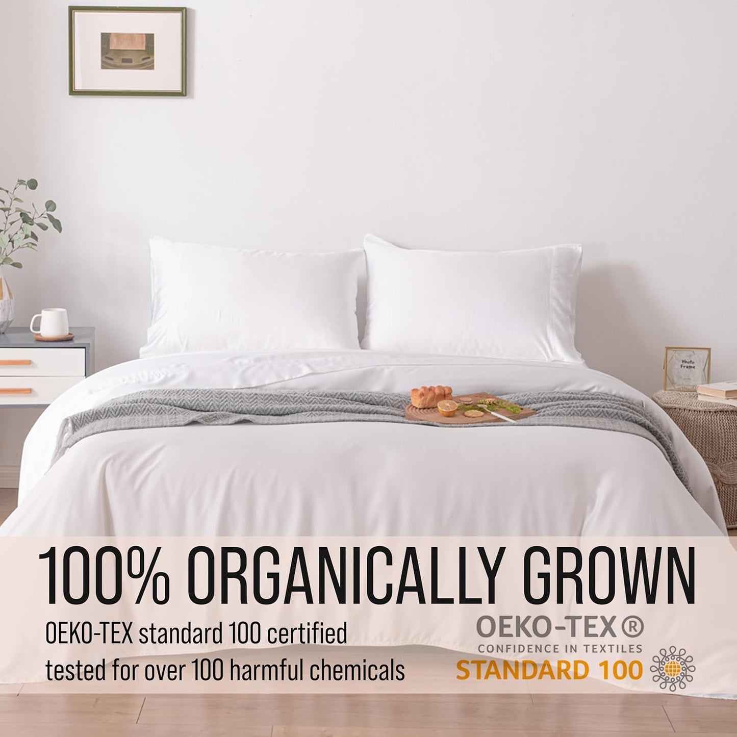 Bella Coterie Twin XL Bamboo Viscose Sheet Set - 100% Organic, Ultra Soft & Cooling | 18" Deep Pocket, White