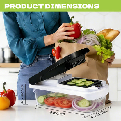 LENoll 17-in-1 Vegetable Chopper, Multifunctional Mandoline Slicer, Onion Dicer Veggie Cutter with Container & Gloves, Food Chopper for Potato Carrot Garlic Salad, Kitchen Gadgets for Home Cooking