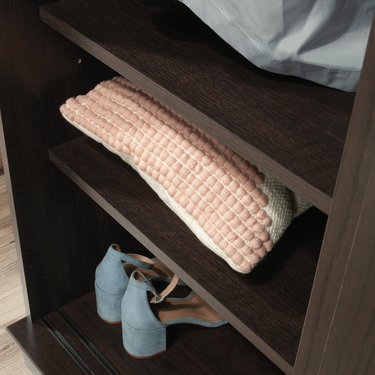Sauder Homeplus Wardrobe Cabinet with Sliding Doors, Dakota Oak Finish
