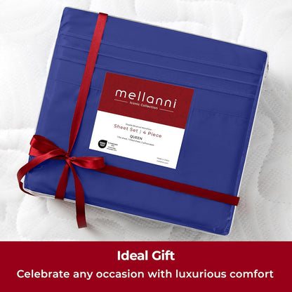 Mellanni Extra Deep Twin Sheets - Hotel Luxury Ultra Soft Cooling Bedding - Wrinkle & Stain Resistant (Royal Blue)