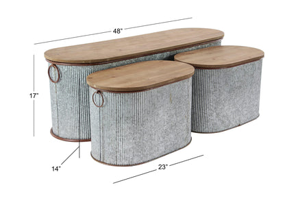 Deco 79 70576 Storage Box, Brown/Gray