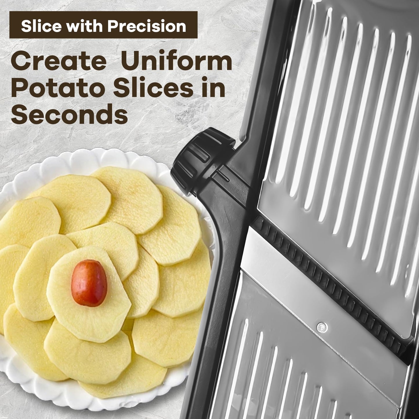 NIOSAVM Mandoline Slicer,mandoline slicer for kitchen,commercial mandolin Potato Slicer,Vegetable Slicer,slicer vegetable cutter, Stainless Steel mandolin slicer,Cut - Resistant Gloves